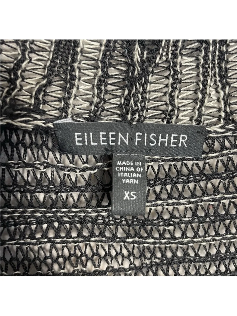 Eileen Fisher Wool Linen Italian Yarn Cardigan Sweater Lagenlook Size XS